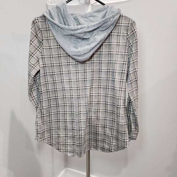 Passport Flannel Shirt Womens Medium Multi Plaid Long Sleeve Button Down Cotton - Picture 2 of 7